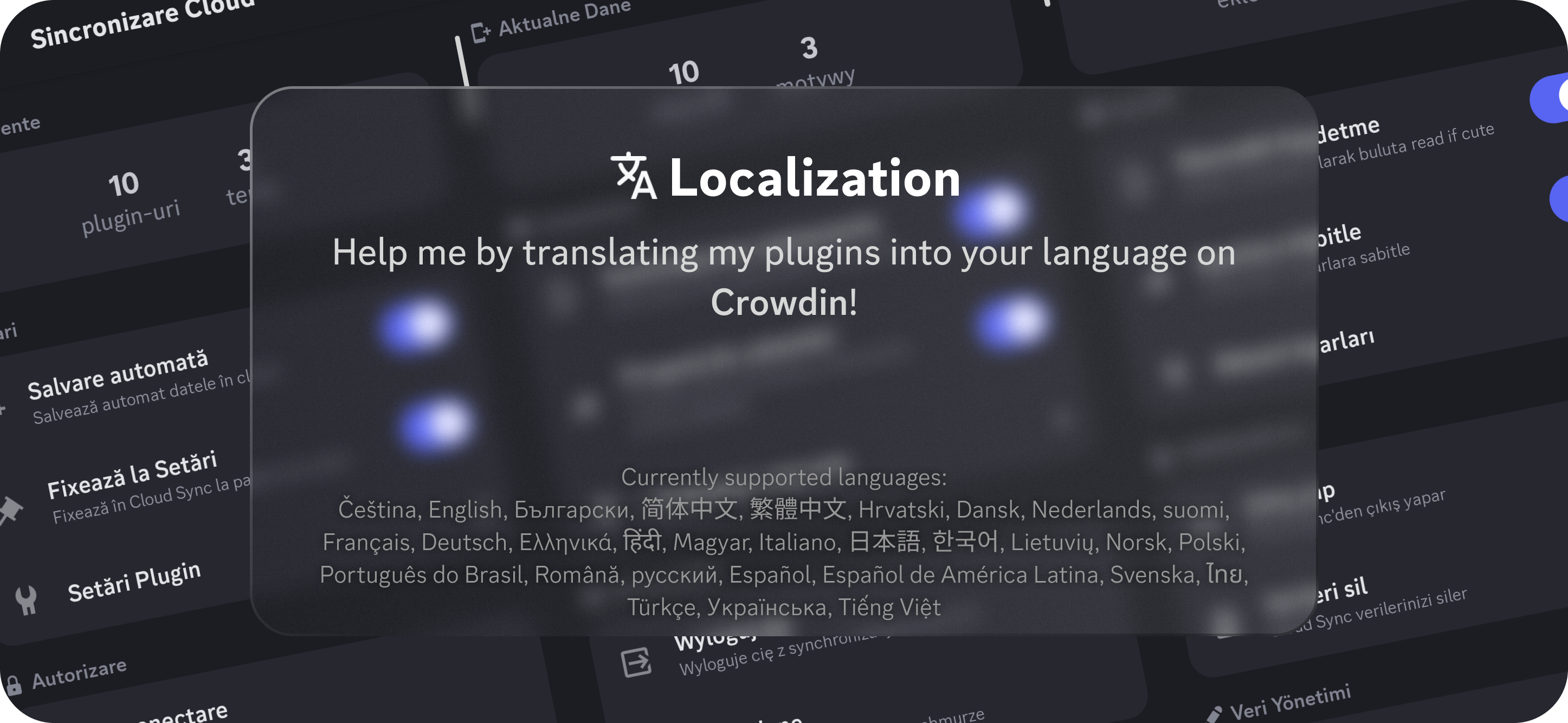 Help me by translating my plugins into your language on Crowdin!